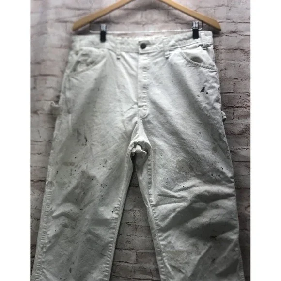 シシクイ　Painter pants / OFF WHITE 36 Dickies Men's Painters White Canvas Work Pants (36 X 30